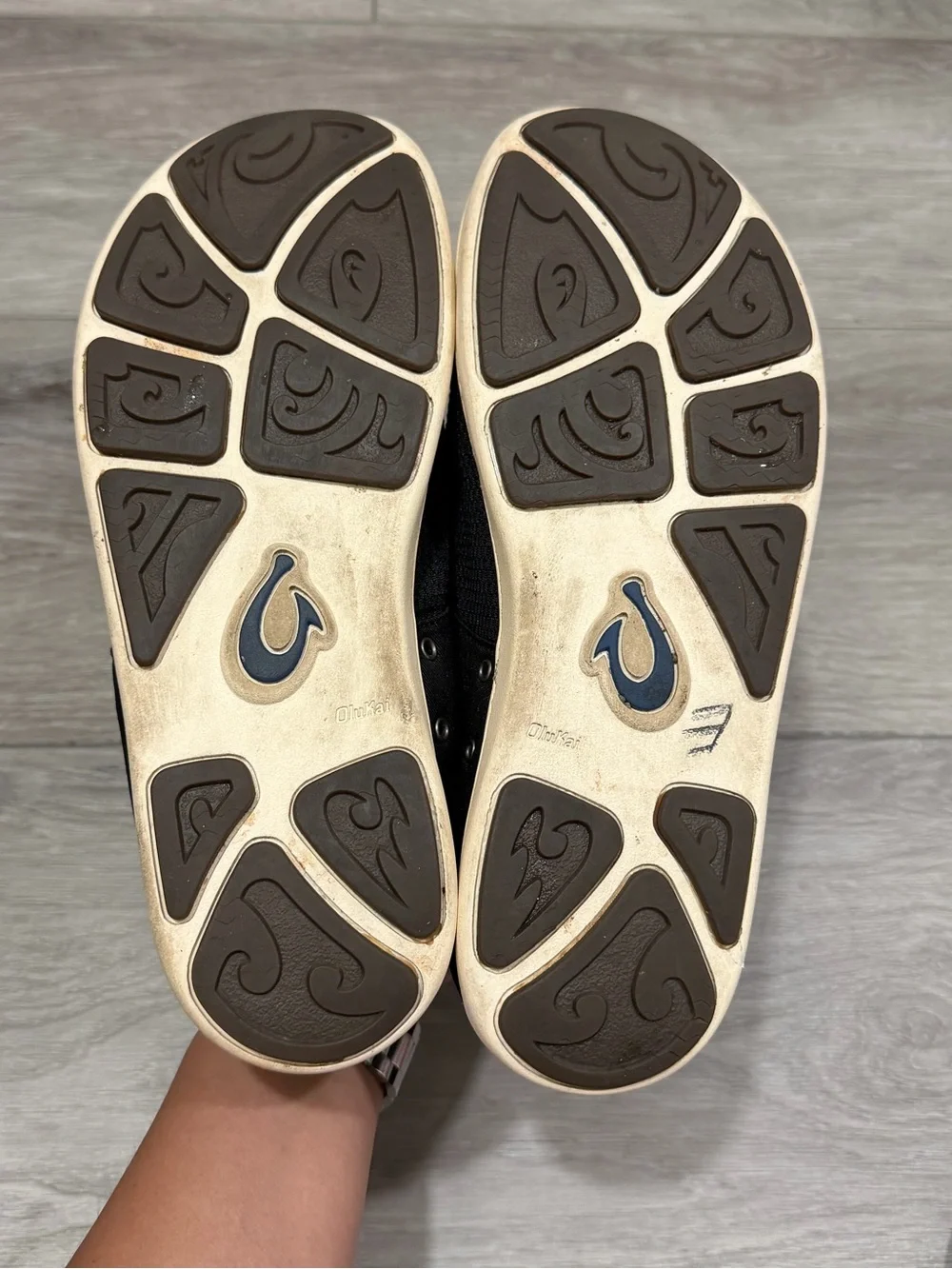 Men’s Olukai Nohea Mock No Tie Boat Shoes in Black Colorway Size 9.5